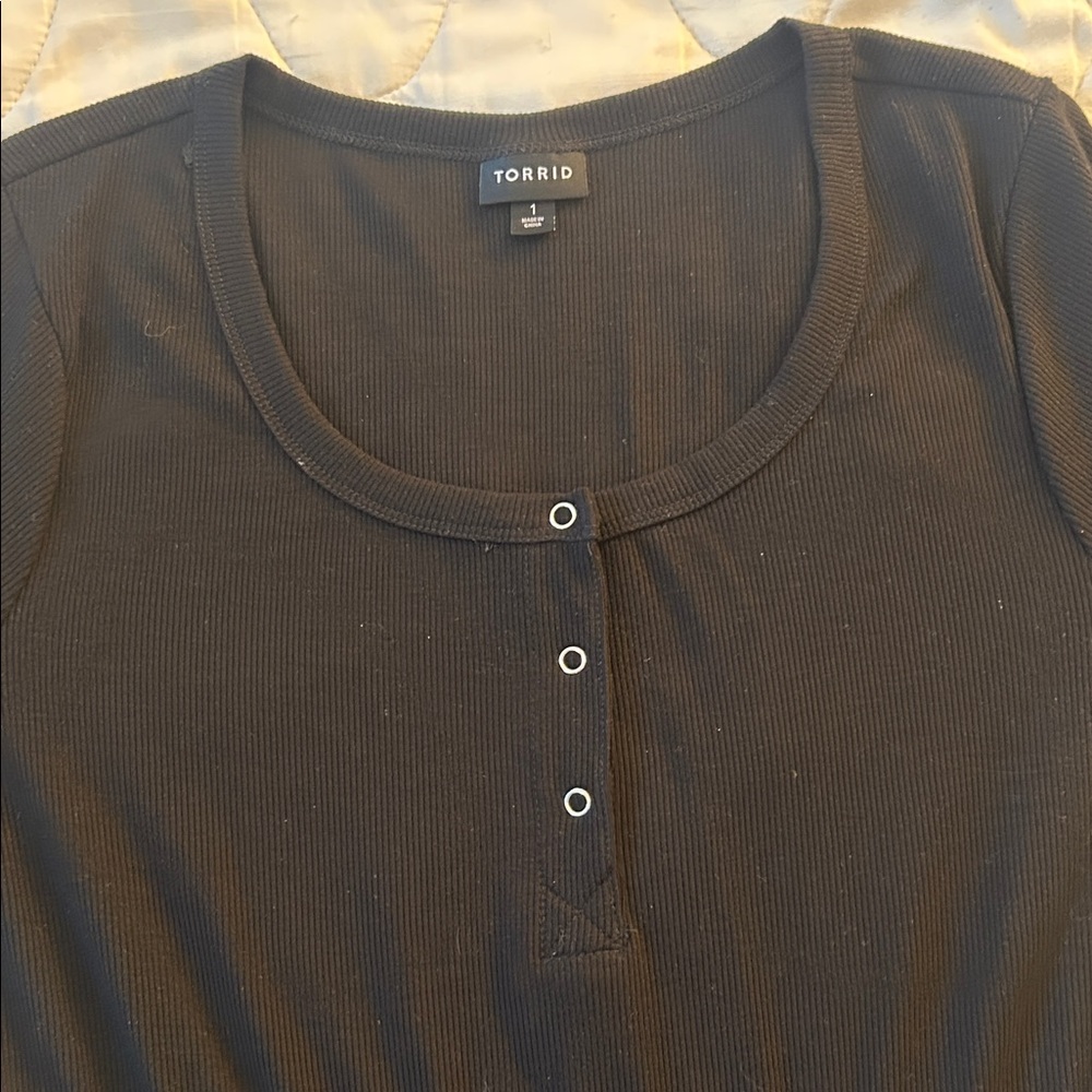 Torrid Black Ribbed A-Line Dress - Picture 2 of 5